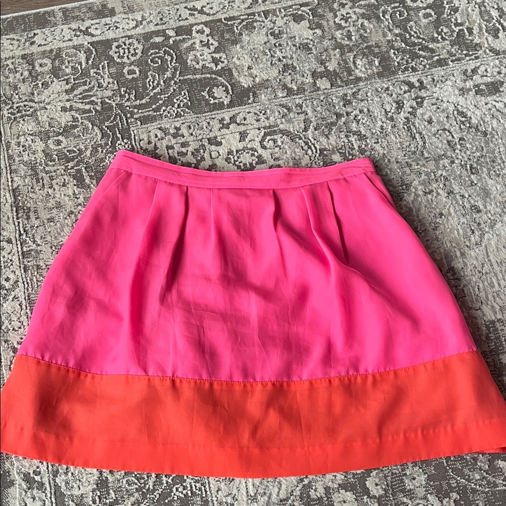 J. Crew Pink and Orange Mini Skirt